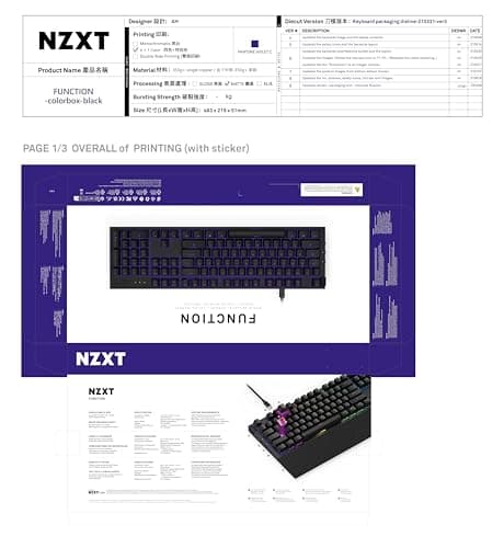 NZXT Function Tenkeyless Mechanical Gateron Red RGB Wired Gaming Keyboard image