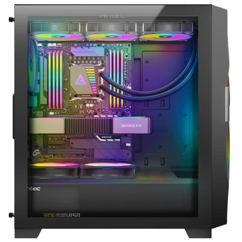 Antec DF700 FLUX ATX Mid Tower Black Tempered Glass Side Panel, USB 3.2 Gen 1 Type-A image