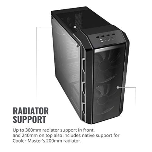 Cooler Master MasterCase H500 ATX Mid Tower Black Tinted Tempered Glass image