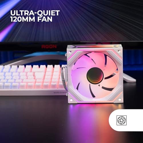 Mars Gaming MF-LINKFINITY 120mm White PWM Addressable RGB 69 CFM 1-Pack image