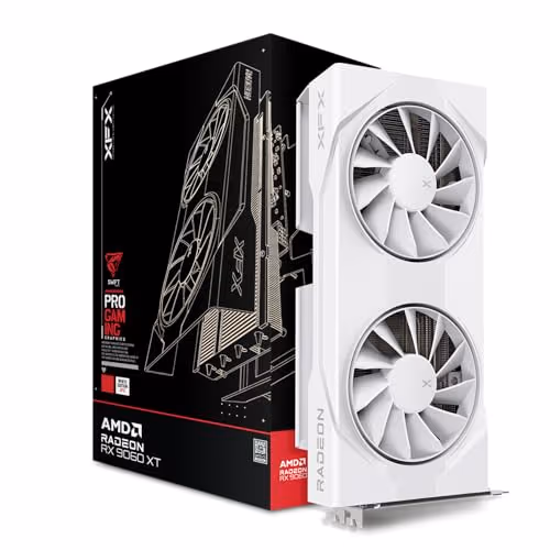 XFX Swift OC Radeon RX 9060 XT 8GB GDDR6 White Dual Fan image