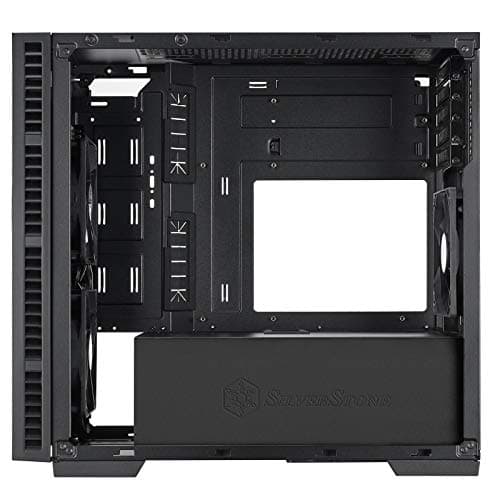 Silverstone RL08BR-RGB Black / Red Micro ATX Mini Tower Tempered Glass Side Panel image