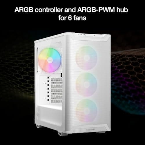 be quiet! Pure Base 501 LX ATX Mid Tower White with Tempered Glass Side Panel and USB 3.2 Gen 2 Type-C, USB 3.2 Gen 1 Type-A image