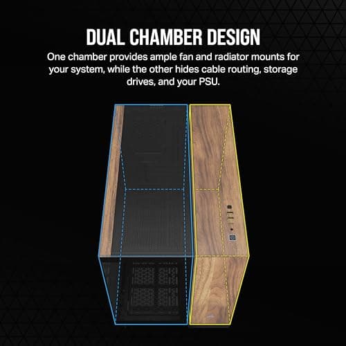 Corsair 2500X Micro ATX Mini Tower Walnut with Tempered Glass Side Panel image