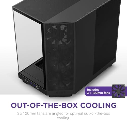 NZXT H6 Flow ATX Mid Tower Black with Tempered Glass Side Panel image