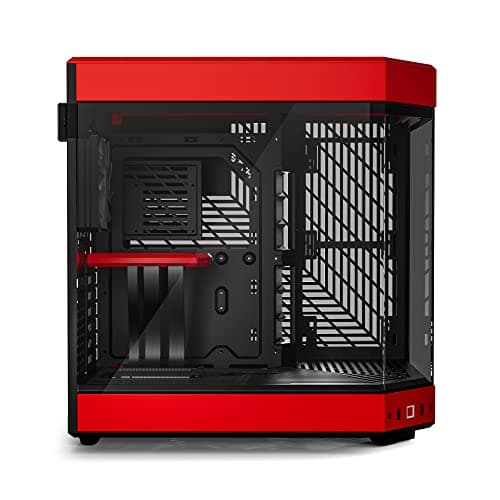 HYTE Y60 ATX Mid Tower Red / Black with Tempered Glass Side Panel and USB 3.2 Gen 2 Type-C, USB 3.2 Gen 1 Type-A image