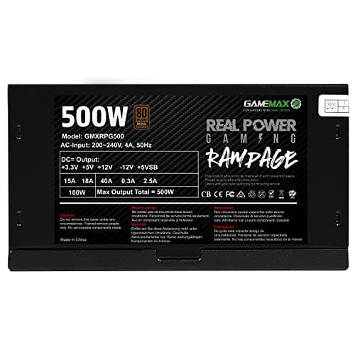 GameMax GP Black ATX 500W Non-Modular 80+ Bronze Certified image