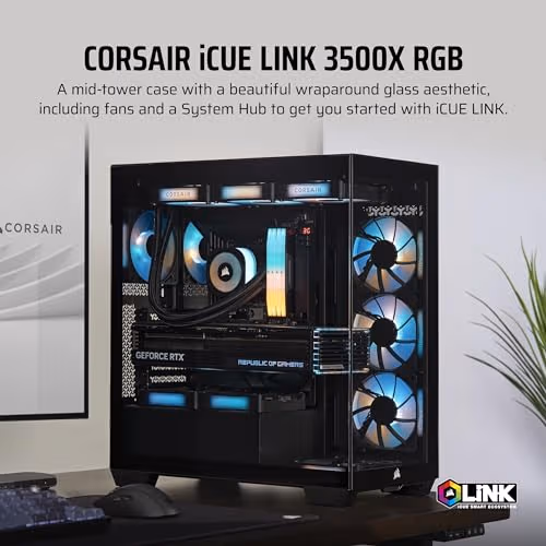 Corsair iCUE LINK 3500X RGB ATX Mid Tower Black Tempered Glass image