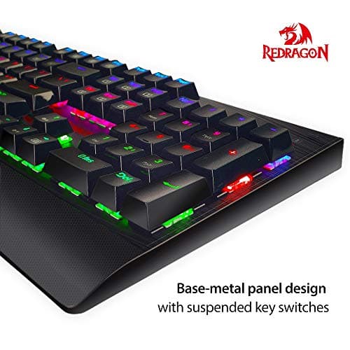 Redragon K557 RGB Backlit Waterproof Mechanical Gaming Keyboard with Blue Switches, Anti-ghosting 104 Keys image
