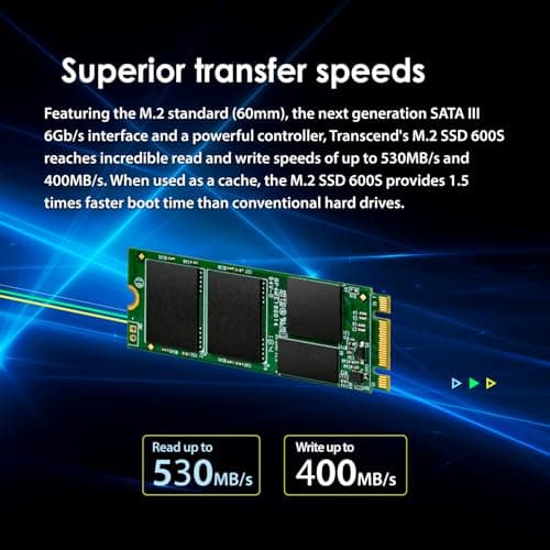Transcend MTS600 256GB M.2-2260 SSD SATA image