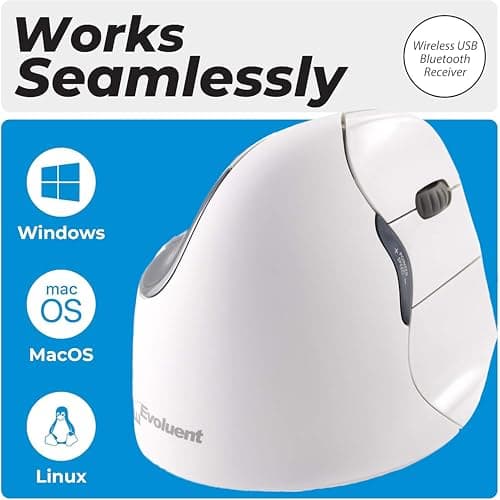 Evoluent VerticalMouse 4 Right Bluetooth Wireless Laser Mouse image