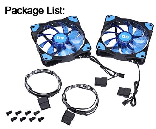 DS Blue PC Lighting 120mm Fan 2 Pack with LED Strip image