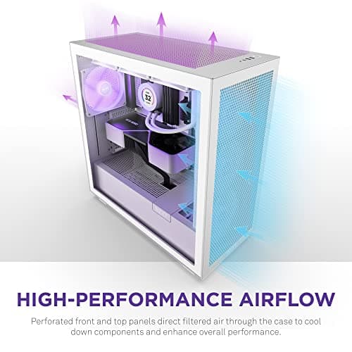NZXT H7 Flow RGB (2023) ATX Mid Tower White Tempered Glass image