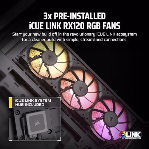 Corsair iCUE LINK 3500X RGB ATX Mid Tower Black Tempered Glass image