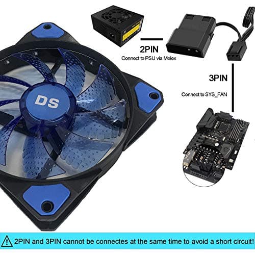 DS Blue PC Lighting 120mm Fan 2 Pack with LED Strip image