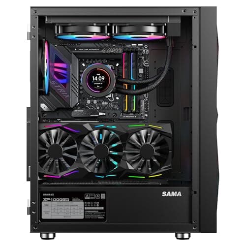 SAMA 3509 ATX Mid Tower Black Tempered Glass image