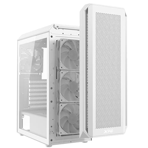 ADATA XPG VALOR AIR PLUS ARGB ATX Mid Tower White with Tempered Glass Side Panel and USB 3.2 Gen 1 Type-A image