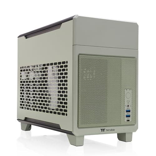 Thermaltake TR100 Mini-ITX Desktop Green / Black Mesh Side Panel image