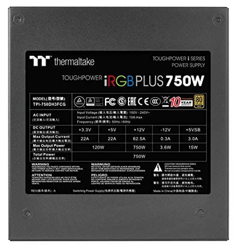 Thermaltake Toughpower iRGB PLUS 750W Fully Modular 80+ Gold Certified ATX image