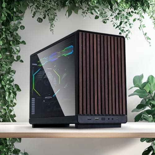 Lian Li A3-mATX Micro ATX Mini Tower Black / Brown Wood Mesh Side Panel image