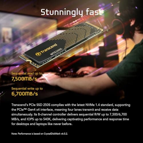 Transcend 250S 4TB SSD M.2 PCIe 4.0 NVMe image