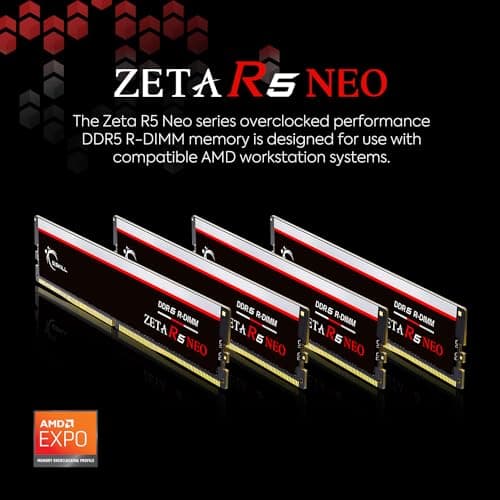 G.Skill Zeta R5 Neo Black Registered DDR5-6400 CL32 128GB (4x32GB) image