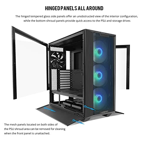 Lian Li LANCOOL III ATX Mid Tower Black RGB Tempered Glass Side Panel image
