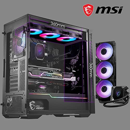 MSI MPG VELOX 100P AIRFLOW ATX Mid Tower Black with Tempered Glass Side Panel and USB 3.2 Gen 2x2 Type-C USB 3.2 Gen 1 Type-A image