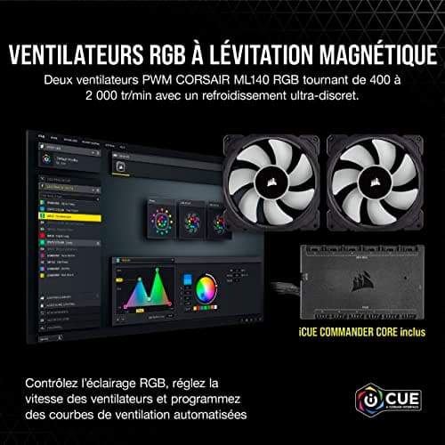 Corsair iCUE H115i ELITE CAPELLIX Water 280mm 97 CFM Black image