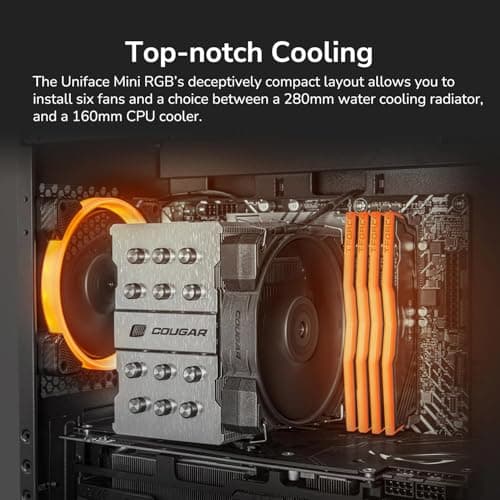 Cougar Uniface Mini RGB Micro ATX Mini Tower Black Tempered Glass, RGB image