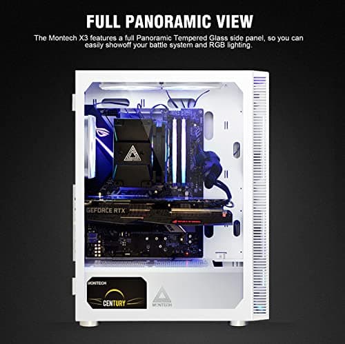 Montech X3 Mesh ATX Mid Tower White Tempered Glass Side Panel image