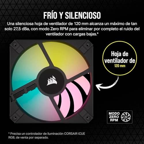 Corsair iCUE AF120 120mm RGB PWM SLIM 56.3 CFM Black image