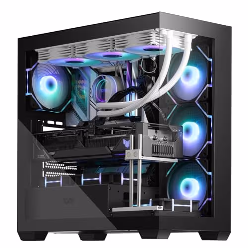 darkFlash DS900 ATX Mid Tower Black with Tempered Glass Side Panel and USB 3.2 Gen 1 Type-A, USB 2.0 Type-A Front Panel image