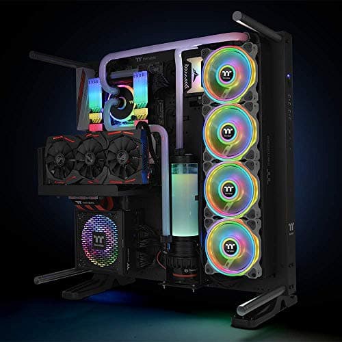 Thermaltake Riing Quad 12 RGB Radiator TT Premium Edition 120mm White RGB PWM 40.9 CFM 3-Pack image