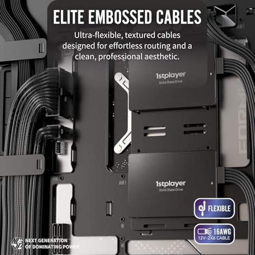 1STPLAYER NGDP ATX 3.0 Black 1300W Fully Modular 80+ Platinum Certified ATX image