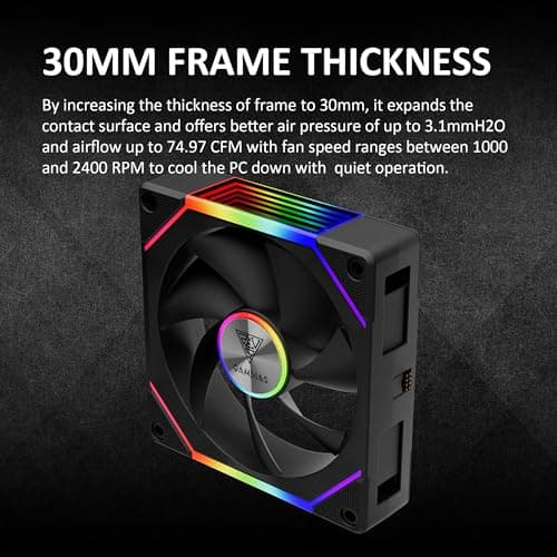 GAMDIAS AEOLUS P2 120mm Black Addressable RGB PWM 74.97 CFM image