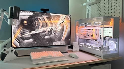 Geometric Future Model 5 Fanless ATX Mid Tower White Tempered Glass Side Panel image