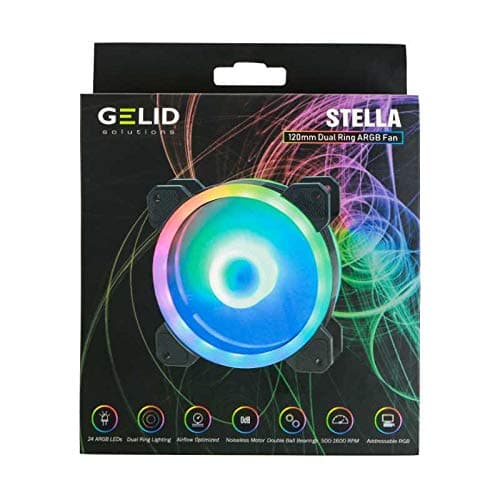 Gelid Solutions Stella 120mm Black 70 CFM PWM Addressable RGB 1-Pack image