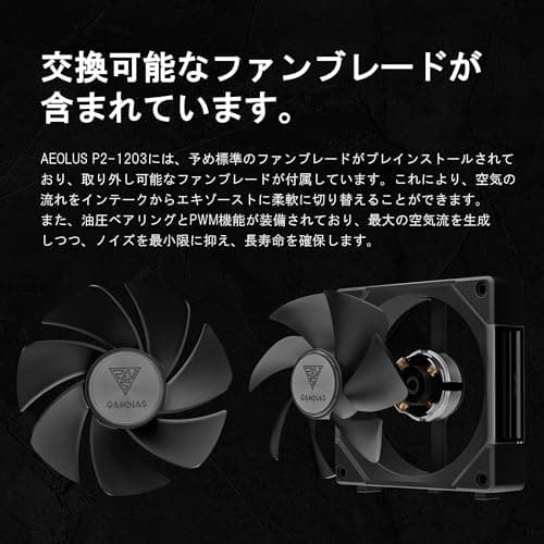 GAMDIAS AEOLUS P2 120mm Black RGB PWM 3-Pack image