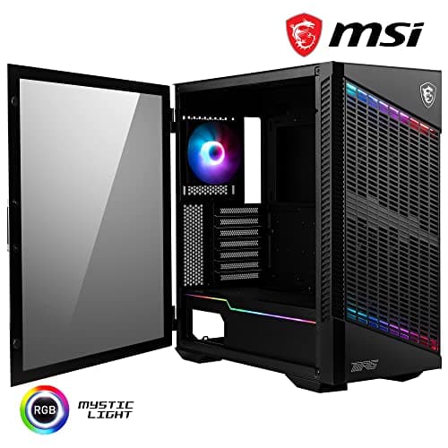 MSI MPG VELOX 100P AIRFLOW ATX Mid Tower Black with Tempered Glass Side Panel and USB 3.2 Gen 2x2 Type-C USB 3.2 Gen 1 Type-A image