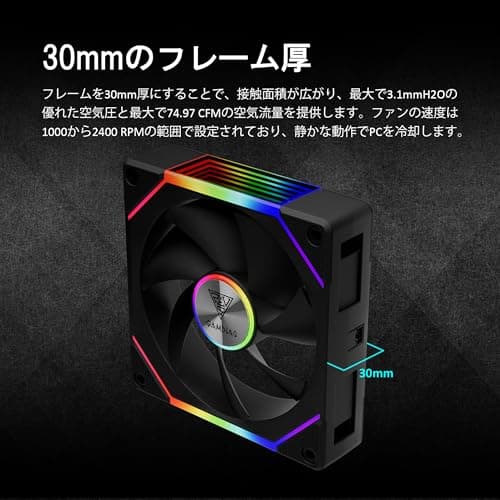 GAMDIAS AEOLUS P2 120mm Black RGB PWM 3-Pack image