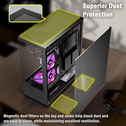 KEDIERS G7 Black 5 ARGB Fans image