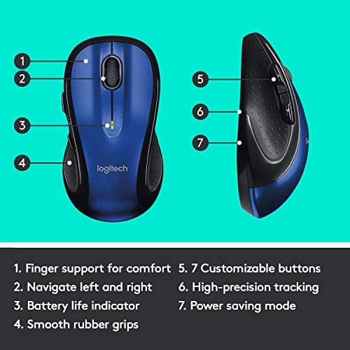 Logitech M510 Blue Wireless Laser Mouse image