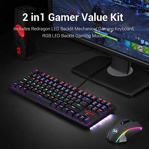 Redragon S113 RGB Outemu Brown Wired Gaming Keyboard With Optical Mouse image