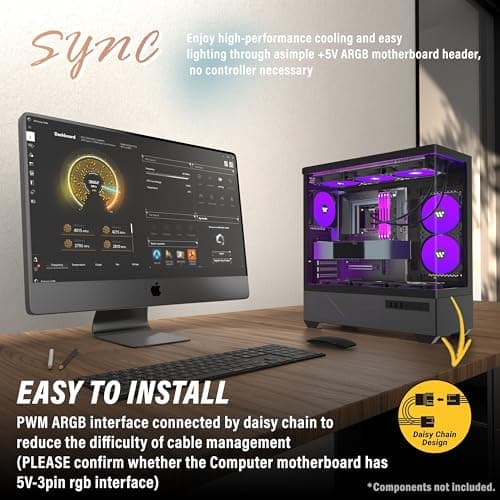 KEDIERS G7 Black 5 ARGB Fans image