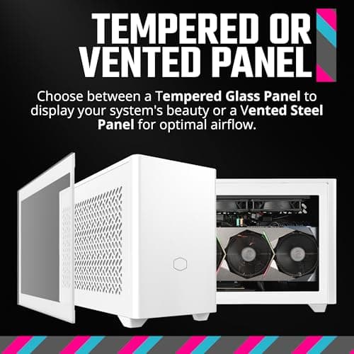 Cooler Master MasterBox NR200P V2 Mini-ITX Desktop White with Mesh Side Panel and USB 3.2 Gen 2x2 Type-C / USB 3.2 Gen 1 Type-A image