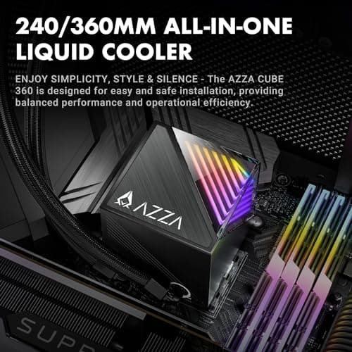 Azza CUBE Water 240mm 57.5 CFM Black image