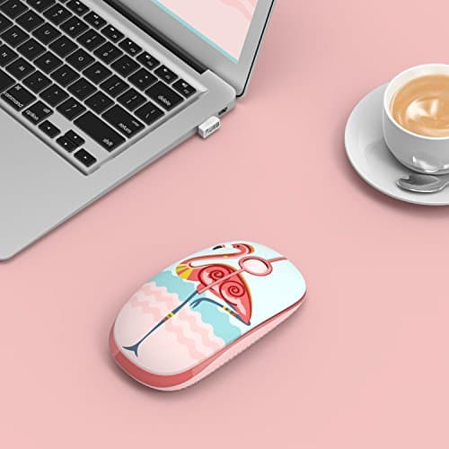 Jelly Comb 2.4G Slim Wireless Mouse with Nano Receiver, Less Noise, Portable Mobile Optical Mice for Notebook, PC, Laptop, Computer, MacBook (Flamingo) image