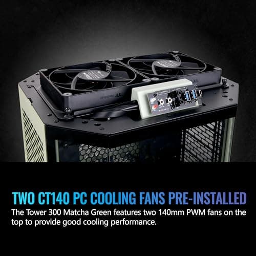 Thermaltake The Tower 300 MicroATX Mini Tower Tempered Glass Side Panel - Matcha Green image