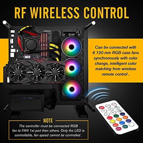 EZDIY-FAB 120mm RGB LED Case Fan for PC Cases, CPU Cooling Fan, Water Cooling Fan, Addressable RGB Case Fan with Controller- 5 Pack image